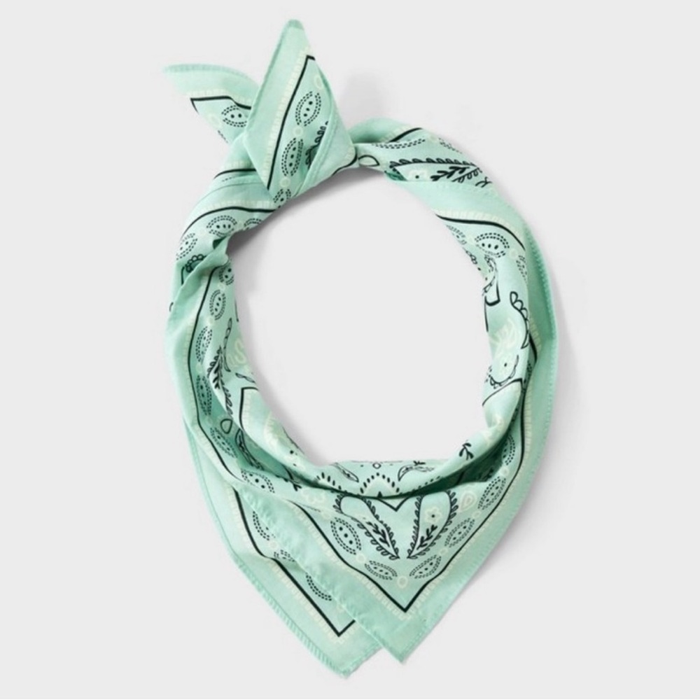 Universal Thread Seafoam and navy Paisley Bandana scarf